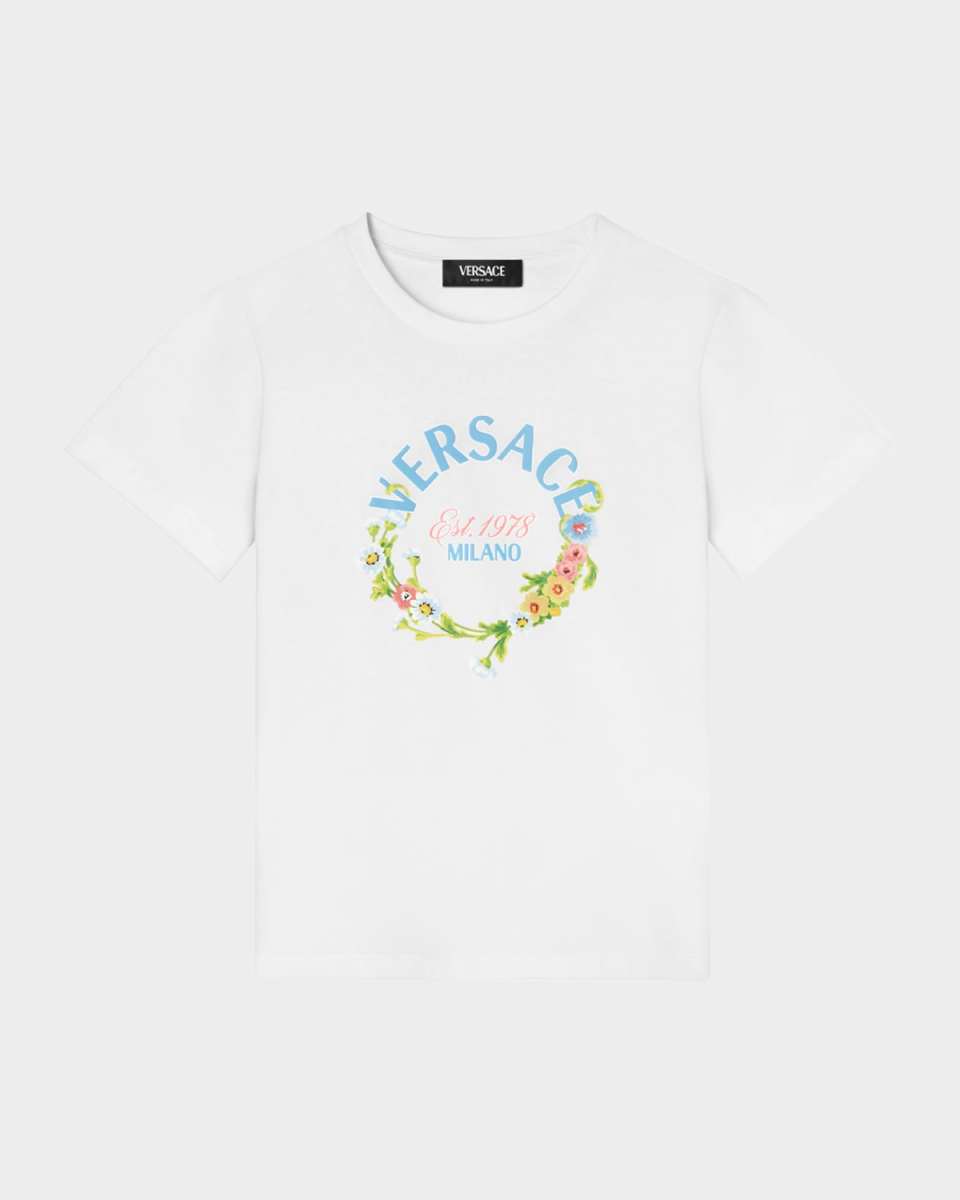 Girl's Floral & Logo-Print Knotted T-Shirt, Size 6-14